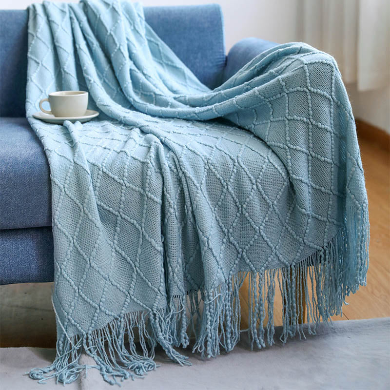 Nordic Knitted Blanket Sofa Bed Decorative Bed Thread Blankets Sofa Office Nap Throw Blankets Soft Towel Bed Plaid Tapestry