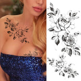 Qfdian  Fashion Mandala Flower Fake Tattoo Stickers For Women Adults Geometry Totem Temporary Tattoos DIY Party Waterproof Tattos Leaves