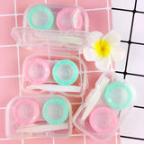 Qfdian 3pcs Color Contact Lenses Case travel glasses case unisex eye care kit container Lens Box Hot Sale