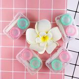 Qfdian 3pcs Color Contact Lenses Case travel glasses case unisex eye care kit container Lens Box Hot Sale