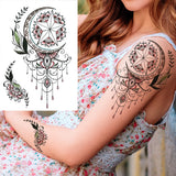 Qfdian  Realistic Orchid Lily Flower Temporary Tattoo For Women Rose Fake Tattoo Sticker Cluster Realistic Water Transfer Black Tatoos