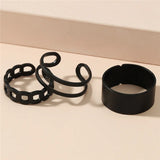 Punk Finger Rings Minimalist Smooth black Rings Geometric Metal Rings for Women Girls Party Jewelry Bijoux Femme