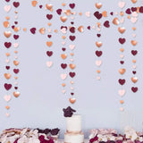 Qfdian  Autumn Paper Heart Garlands Orange Love Hanging Streamers for Fall Wedding Bridal Shower Harvest Thanksgiving Party Decorations