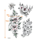 Qfdian  Beauty Flower Waterproof Temporary Tattoo Sticker On Body  Art Tattoo Fake Tattoo Sleeve  Tatouage Henna Tatoo Sleeve