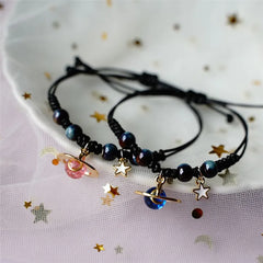 New Arrival Universe Planet Bracelet Couple Handmade Adjustable Bracelet The Stars Moon Lovers Girlfriends Students Gift Jewelry