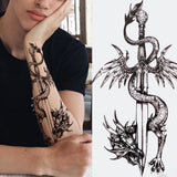Qfdian  Cage Life Tree Bird Temporary Tattoo For Women Wolf Black Cat Fake Jewelry Tattoo Sticker Dream Catcher Water Transfer Tatoo