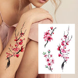 Qfdian  Sexy Tiger Flower Temporary Tattoo For Women Girl Skull Leopard Lion Tattoos Sticker Black Fake Tribal Animal Large Wasit Tattos