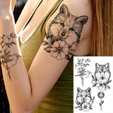 Qfdian  Realistic Orchid Lily Flower Temporary Tattoo For Women Rose Fake Tattoo Sticker Cluster Realistic Water Transfer Black Tatoos