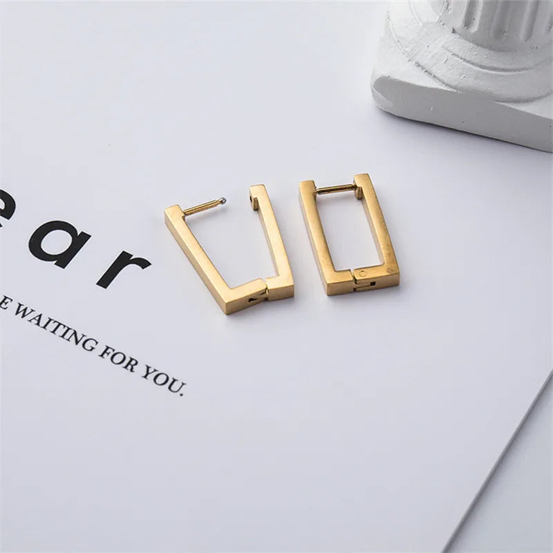 Square Geometric Earrings For Women Rectangular Gold Color Metal Earrings New Trendy Jewelry Gifts