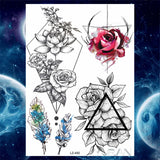 Qfdian  Ankle Flora Cherry Lavender Flash Fake Waterproof Tattoos Temporary Women Arm Chest Tattoo Stickers Body Art Custom Tatoos