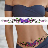 Qfdian  Watercolour Butterfly Temporary Tattoos For Women Girls Fake Flower Tattoo Sticker Thorns Lily Daffodil  Waist Sexy Tatoos