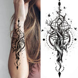 Qfdian  Lily Chains Flower Temporary Tattoos For Women Girl Black Butterfly Dream Catcher Tattoo Sticker Fake Rose Sexy Tatoos Back Body