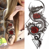 Qfdian  Cage Life Tree Bird Temporary Tattoo For Women Wolf Black Cat Fake Jewelry Tattoo Sticker Dream Catcher Water Transfer Tatoo