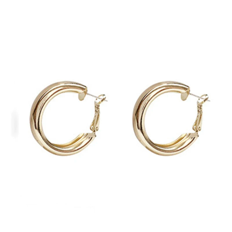 2024 Fashion Minimalist Large Circle Geometric Round Big Hoop Earrings For Women Girl Wedding Party Jewelry