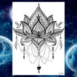 Qfdian  Black Tulip Totem Tattoos Stickers Women Body Waist Arm Art Bracelet Tattoos Temporary Girls Butterfly Tatoos Rose Chains