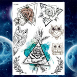 Qfdian  Flower Peony Temporary Tattoos For Women Girls Flora Snake Tattoo Sticker Black Lavender Sexy Fake Large Tatoos Sweatpea Dahlia