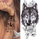 Qfdian  Lily Chains Flower Temporary Tattoos For Women Girl Black Butterfly Dream Catcher Tattoo Sticker Fake Rose Sexy Tatoos Back Body