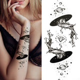 Qfdian  Cage Life Tree Bird Temporary Tattoo For Women Wolf Black Cat Fake Jewelry Tattoo Sticker Dream Catcher Water Transfer Tatoo