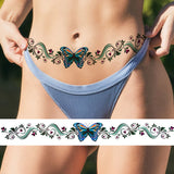 Qfdian  Watercolour Butterfly Temporary Tattoos For Women Girls Fake Flower Tattoo Sticker Thorns Lily Daffodil  Waist Sexy Tatoos