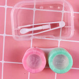 Qfdian 3pcs Color Contact Lenses Case travel glasses case unisex eye care kit container Lens Box Hot Sale
