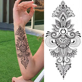 Qfdian  Fashion Mandala Flower Fake Tattoo Stickers For Women Adults Geometry Totem Temporary Tattoos DIY Party Waterproof Tattos Leaves