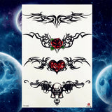 Qfdian  Black Tulip Totem Tattoos Stickers Women Body Waist Arm Art Bracelet Tattoos Temporary Girls Butterfly Tatoos Rose Chains