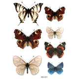 Qfdian  3PCS Cute Butterfly Waterproof Temporary Tattoos Men Harajuku Flash Gold tattoo Kids henna tatoo Animal temporary tattoo sticker