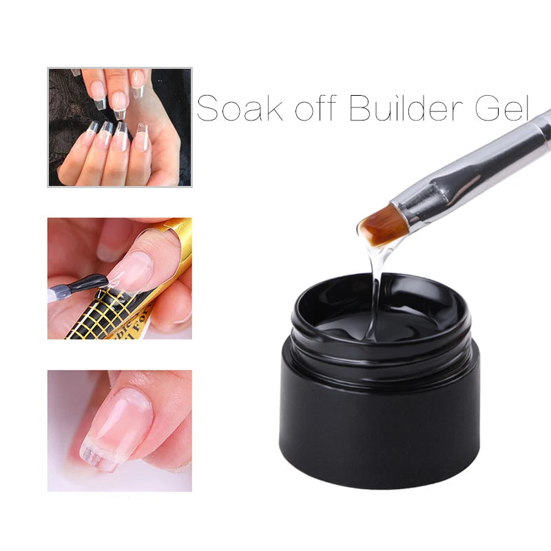 MSHARE 3d Top Coat No Wipe Vanish Polish 4 In 1 Shell Nail Art Topcoat Rhinestone Reinforce Builder Nail Extension Gel 10ml