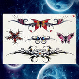 Qfdian  Black Tulip Totem Tattoos Stickers Women Body Waist Arm Art Bracelet Tattoos Temporary Girls Butterfly Tatoos Rose Chains