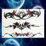 Qfdian  Black Tulip Totem Tattoos Stickers Women Body Waist Arm Art Bracelet Tattoos Temporary Girls Butterfly Tatoos Rose Chains
