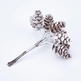 Qfdian  10pcs/Bundle Artificial Plants Fake Pine Cone Decorative Flowers Wreaths Christmas Home Decor Diy Wedding Handmade Pompon