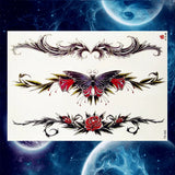 Qfdian  Black Tulip Totem Tattoos Stickers Women Body Waist Arm Art Bracelet Tattoos Temporary Girls Butterfly Tatoos Rose Chains