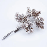Qfdian  10pcs/Bundle Artificial Plants Fake Pine Cone Decorative Flowers Wreaths Christmas Home Decor Diy Wedding Handmade Pompon