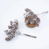 Qfdian  10pcs/Bundle Artificial Plants Fake Pine Cone Decorative Flowers Wreaths Christmas Home Decor Diy Wedding Handmade Pompon