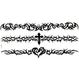 Qfdian  Black Cross Bracelet tattoo sexy products necklace bracelets tattoo metal temporary tattoo women flash metalic fake tattoos