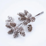 Qfdian  10pcs/Bundle Artificial Plants Fake Pine Cone Decorative Flowers Wreaths Christmas Home Decor Diy Wedding Handmade Pompon
