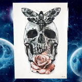 Qfdian  Black Tulip Totem Tattoos Stickers Women Body Waist Arm Art Bracelet Tattoos Temporary Girls Butterfly Tatoos Rose Chains