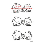 Qfdian  Cut elephant in love anime sticker white henna tattoo for men tatuajes temporales hombre body spray tattoo ink black tatoo armas