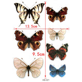 Qfdian  3PCS Cute Butterfly Waterproof Temporary Tattoos Men Harajuku Flash Gold tattoo Kids henna tatoo Animal temporary tattoo sticker