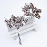 Qfdian  10pcs/Bundle Artificial Plants Fake Pine Cone Decorative Flowers Wreaths Christmas Home Decor Diy Wedding Handmade Pompon