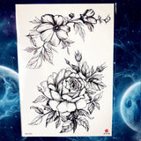 Qfdian  Black Tulip Totem Tattoos Stickers Women Body Waist Arm Art Bracelet Tattoos Temporary Girls Butterfly Tatoos Rose Chains