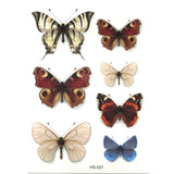 Qfdian  3PCS Cute Butterfly Waterproof Temporary Tattoos Men Harajuku Flash Gold tattoo Kids henna tatoo Animal temporary tattoo sticker