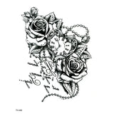 Qfdian  Black Rose Flower Waterproof Temporary Tattoos Men Fake Tattoo Body Tatoo Sleeve Art Tattoo Tatuajes henna Tattoo Stickers