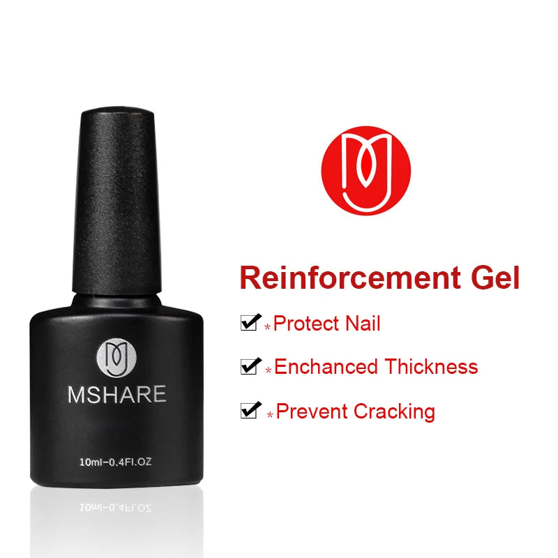 MSHARE Nail Alignment Base Self Leveling Reinforcement Gel Build Nails Apex & C-Curve Builder Strengthen Soak Off 10ml /30ml