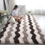 Qfdian White Fluffy Hall Carpet Modern Living Room Bedroom Home Decor Large Mats Thickened Non-Slip Girl Children's Room Pink Furry Rug