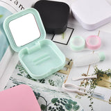 Qfdian 1Pcs Color Contact Lenses Case with Mirror Unisex Lovely Travel Kit Cute Style Solid Container Glasses Lenses Box