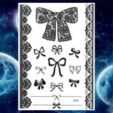 Qfdian  Tribal Henna Temporary Tattoos For Women Girls Adult Lace Black Mandala Tattoo Sticker Fake Flower Lotus Moon Tatoos Waterproof