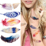 Qfdian  Fashion Mandala Flower Fake Tattoo Stickers For Women Adults Geometry Totem Temporary Tattoos DIY Party Waterproof Tattos Leaves