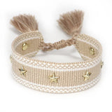 Qfdian Hand Woven Bracelets Adjustable Studded Stars Bracelet Fashion Jewelry Gifts