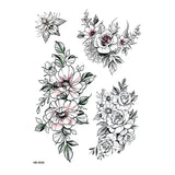 Qfdian  Beauty Flower Waterproof Temporary Tattoo Sticker On Body  Art Tattoo Fake Tattoo Sleeve  Tatouage Henna Tatoo Sleeve